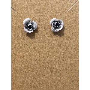 Rose Stud Earrings Metal Purple Lilac Lavender dainty minimal feminine